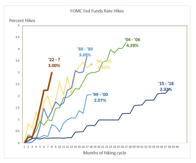 Higher Rates based on historical rate hike pattern graph