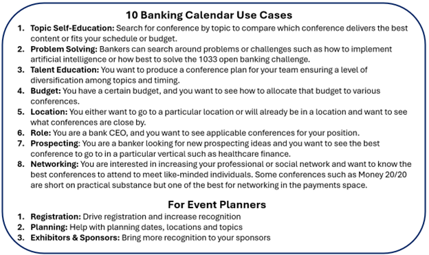 10 Banking Calendar Use Cases