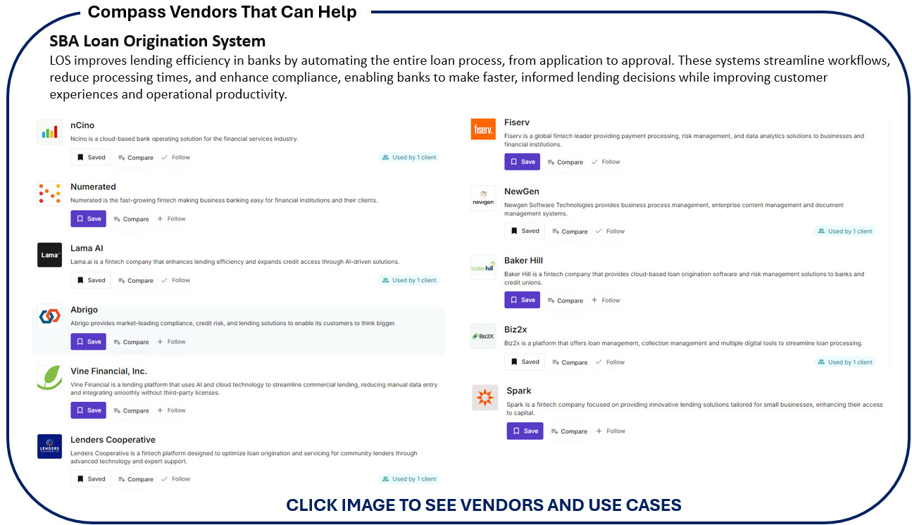 Scalability in Banking - SBA LOS Vendors