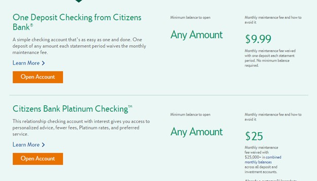 Pricing for deposit accounts