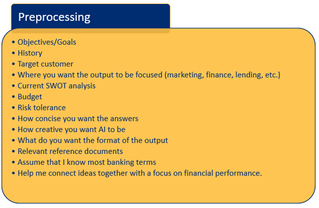 Using Gen AI for bank strategic planning - preprocessing